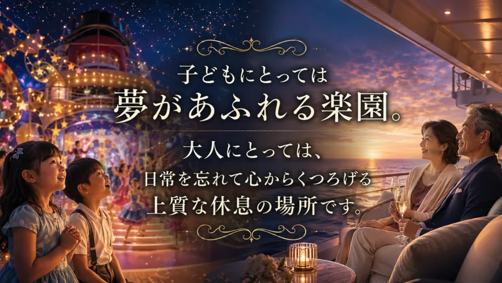 ディズニークルーズは子供にとっては夢の楽園、大人にとっては心からくつろげる休息の場所