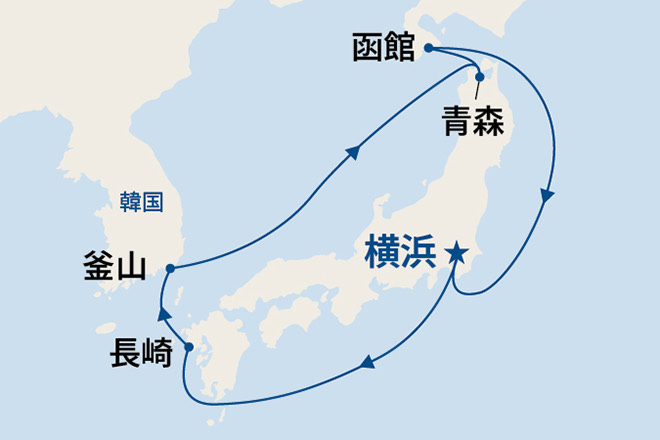 M621 コース3 航路図(2026年・横浜発着)